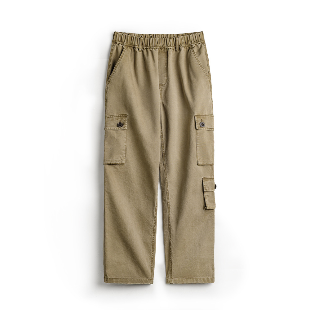 美式復古m51卡其色多口袋休閒褲水洗做舊直筒長褲子男秋