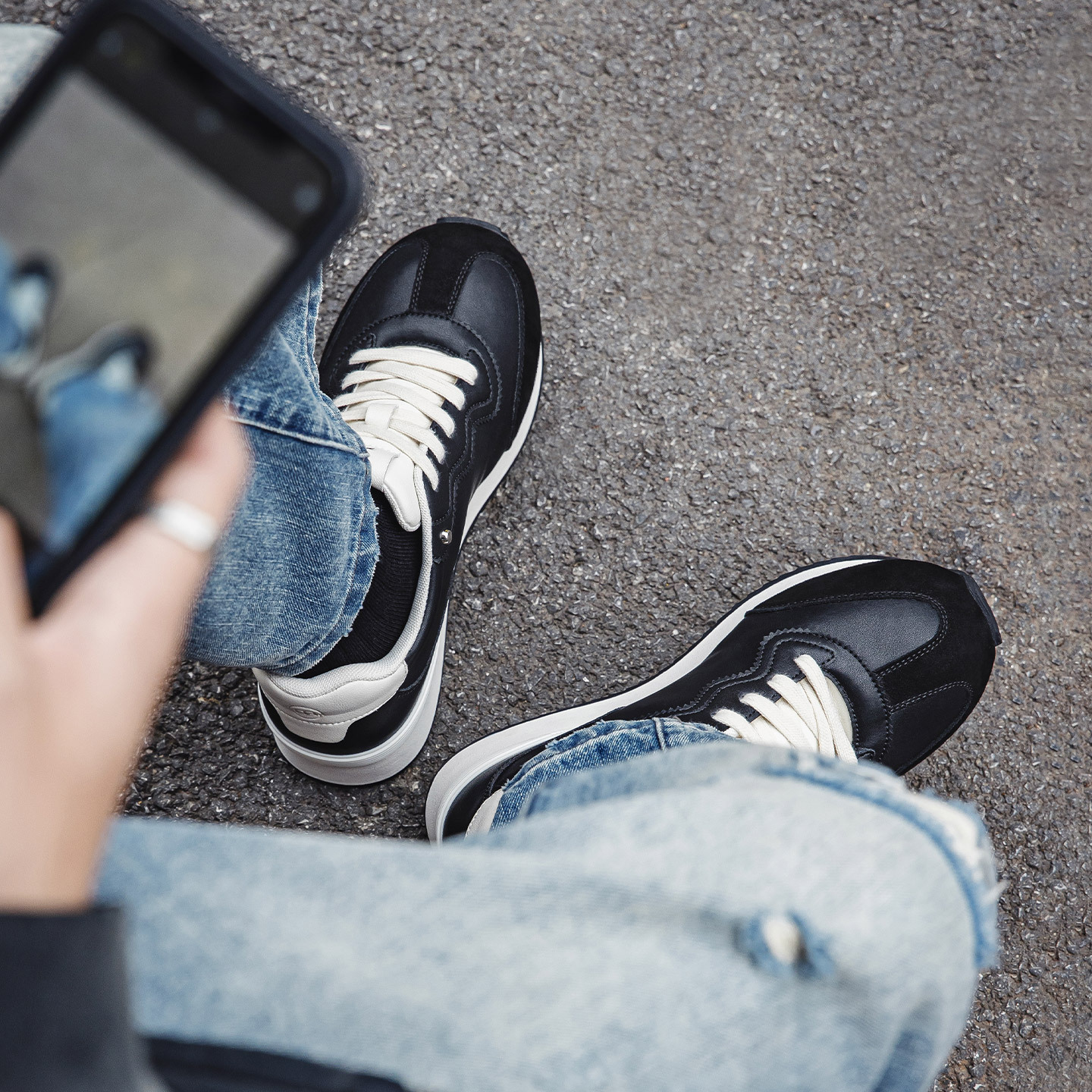 小胖丁阿甘鞋男鞋2025新款黑色通勤德訓鞋寬楦運動休閒跑鞋冬