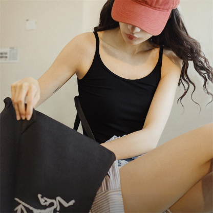 針織細帶背心復古辣妹純色吊帶內搭打底百搭無袖外穿上衣夏女