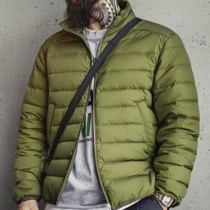 美式超輕薄排骨白鴨絨羽絨服夾克外套內搭短款內膽男秋冬