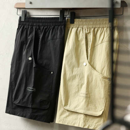 美式休閒薄款速幹工裝短褲男多口袋設計戶外運動五分褲