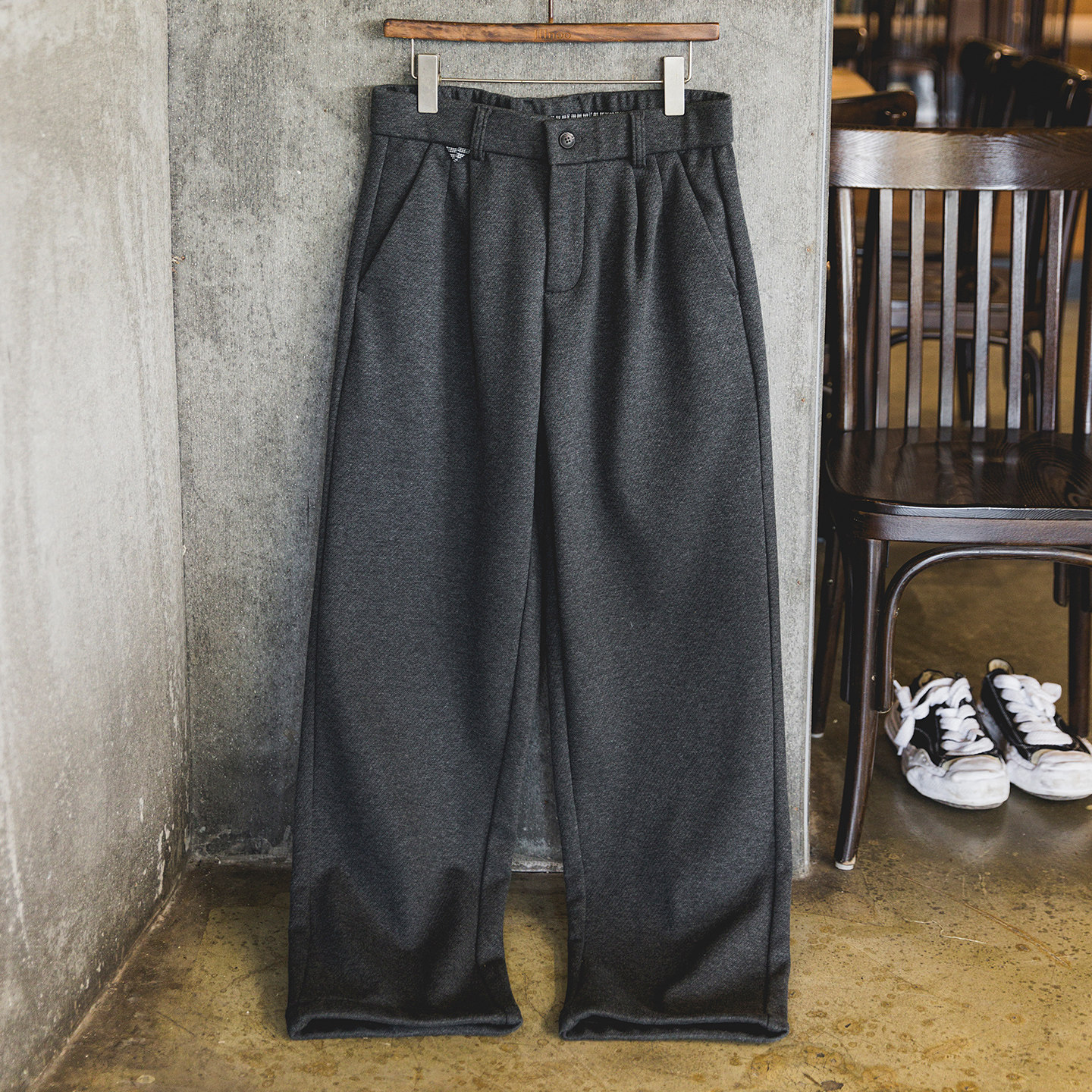 420g含綿羊毛男士加絨直筒休閒褲秋冬複合一體絨保暖寬鬆闊腿長褲