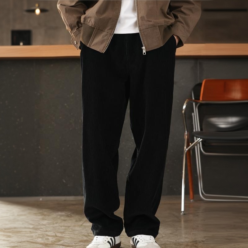 美式復古300g重磅燈芯絨長褲子巴恩風加絨加厚直筒休閒褲