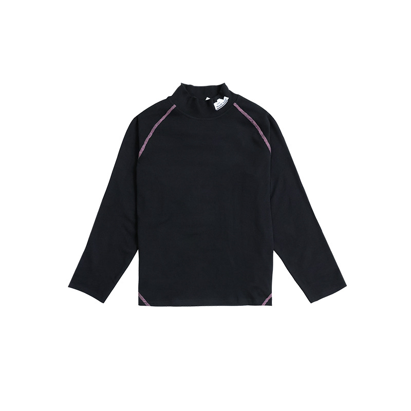 兒童德絨打底衫2025冬季新款男童純色半高領上衣保暖親膚寶寶衣服