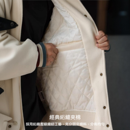 美式街頭撞色刺繡夾棉棒球服男重磅學院風保暖夾克外套