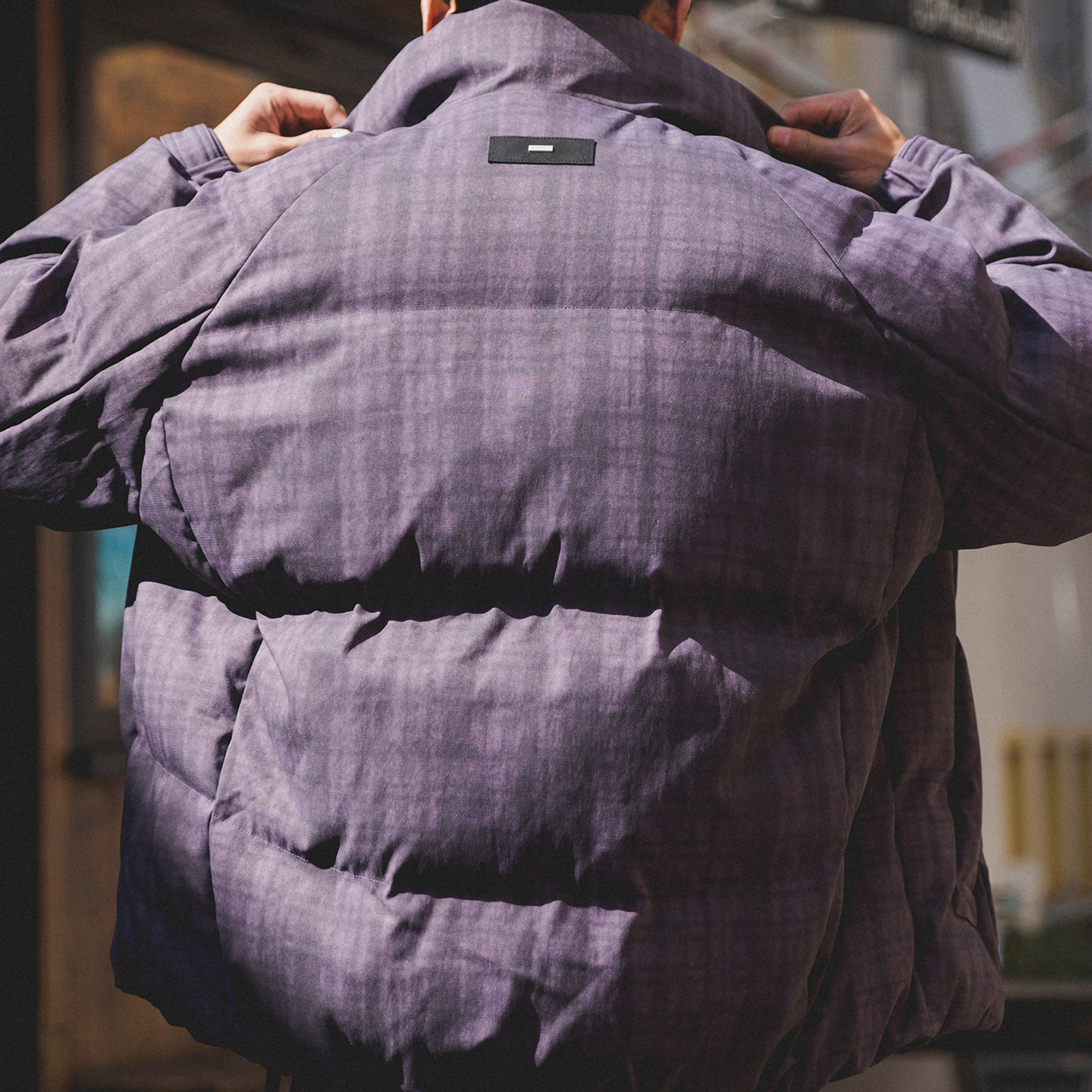 輕奢格紋肌理立領羽絨服男士2025冬季加厚寬鬆百搭保暖麵包服外套