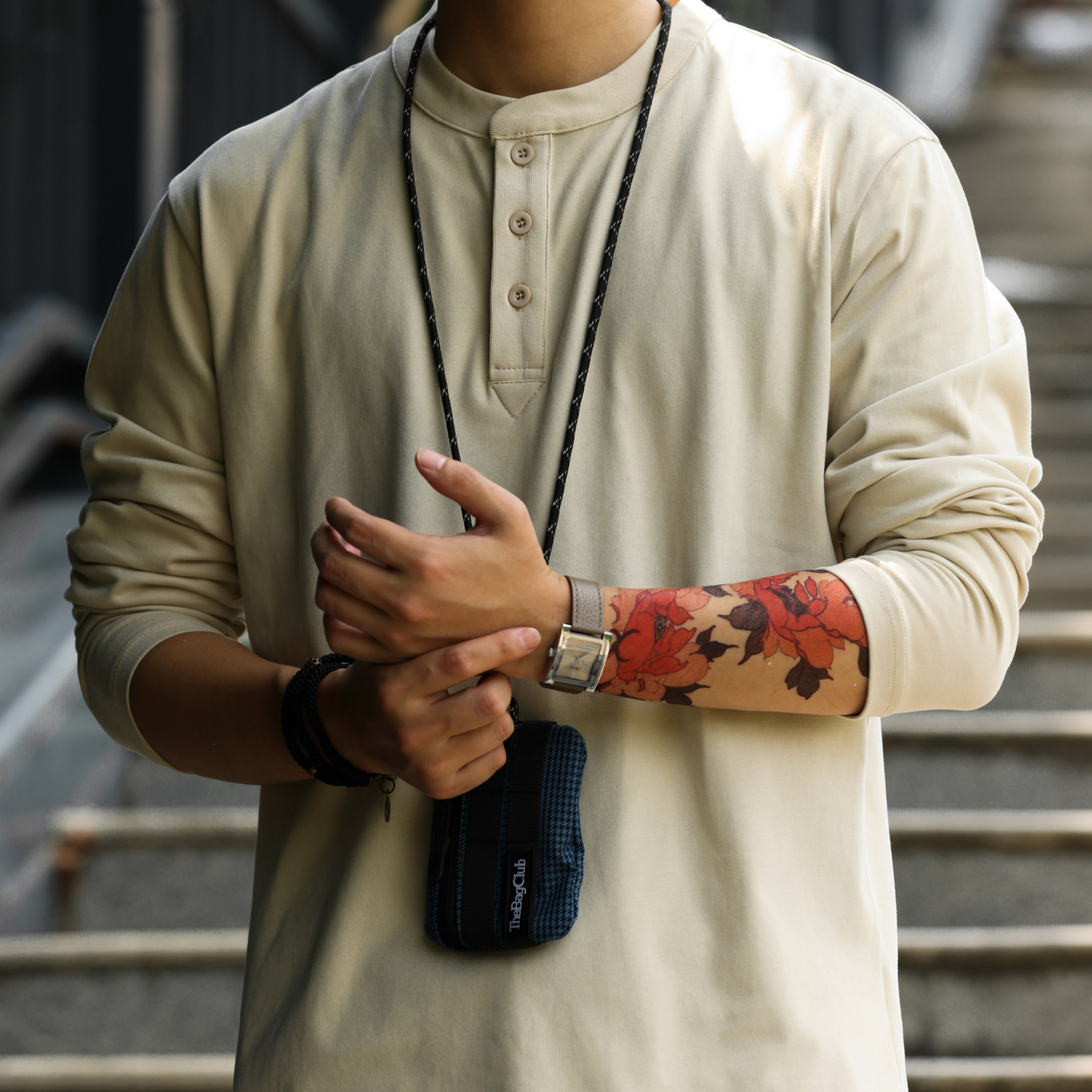 美式休閒磨毛長袖亨利領T恤男純色7A抗菌親膚打底POLO衫