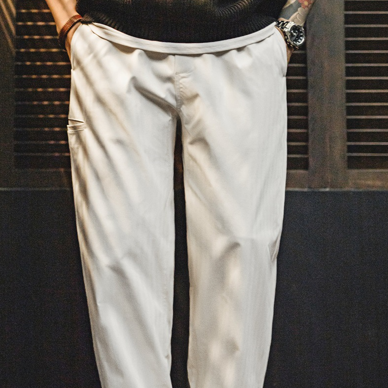 美式人字紋Easypants休閒褲cleanfit直筒錐形長褲子男秋-Retro's Wear