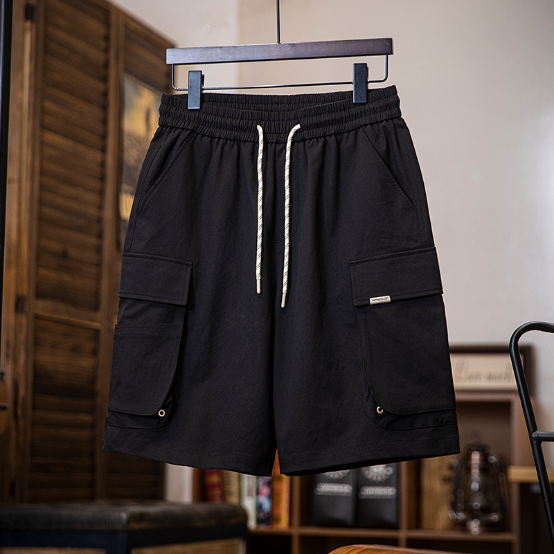 美式工裝短褲男夏季2025新款大口袋寬鬆五分褲直筒運動休閒男褲子