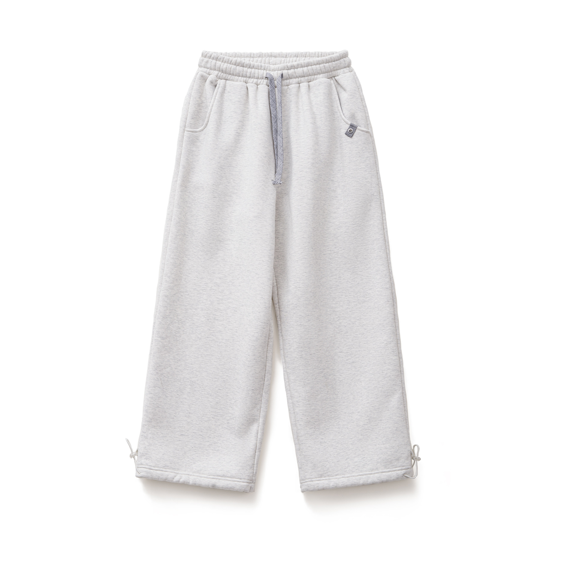 針織直筒闊腿加厚絨褲子休閒抽繩束脚保暖衛長褲女士秋冬