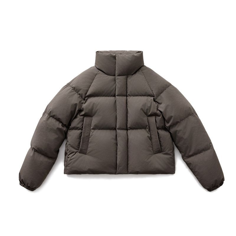 90白鴨絨羽絨服立領廓形小個子加厚保暖麵包服外套短款冬季女-Retro's Wear