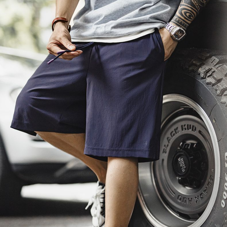 美式冰絲凉感短褲針織透氣運動跑步籃球薄款五分褲男款夏