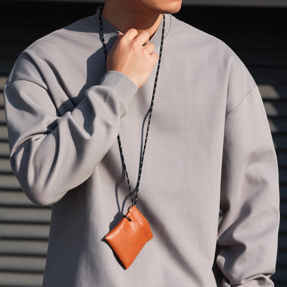 日系休閒300g重磅小領口長袖T恤男cleanfit復古抗皺TEE