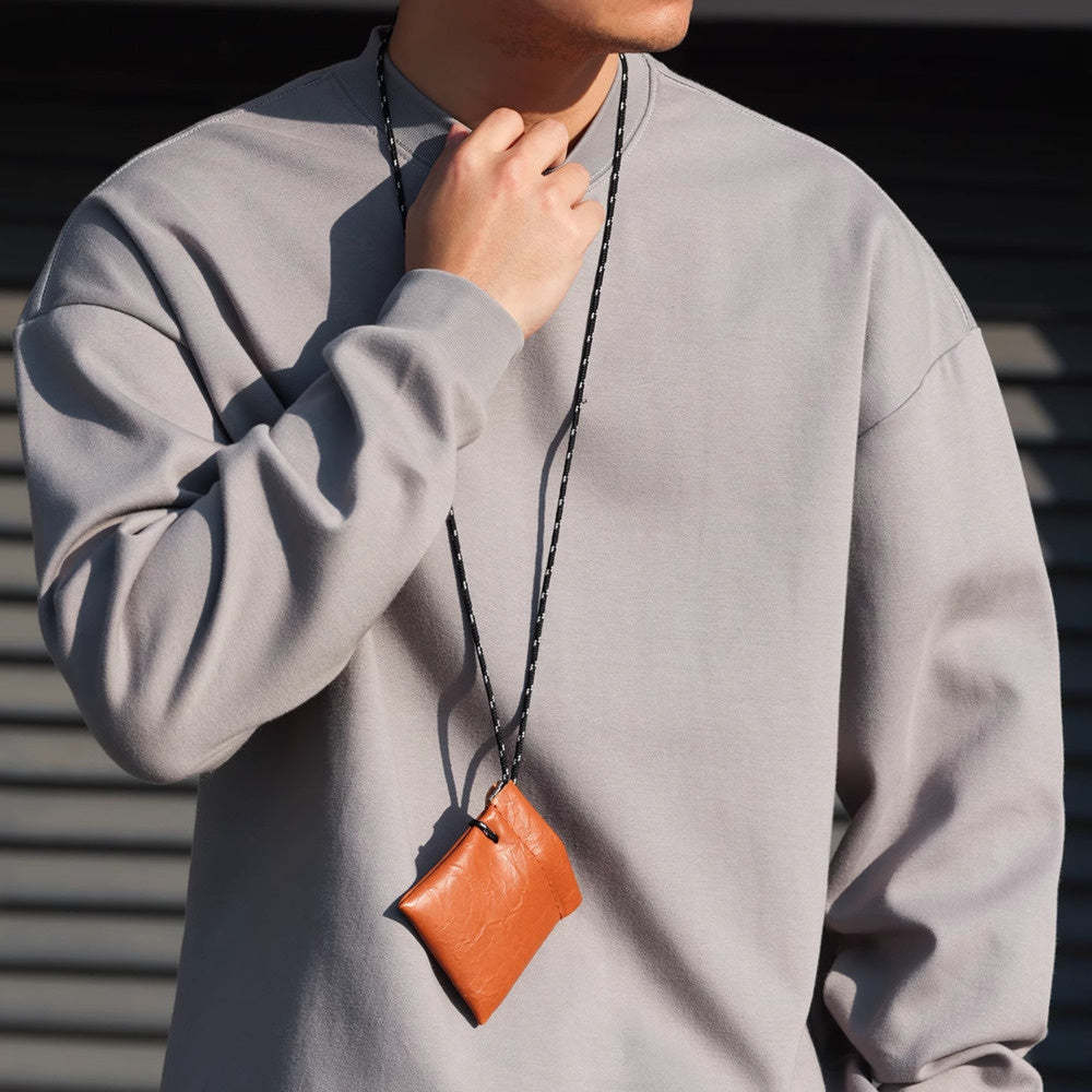 日系休閒300g重磅小領口長袖T恤男cleanfit復古抗皺TEE