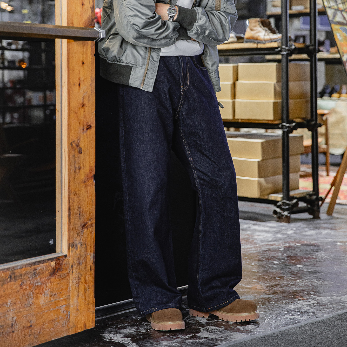 拼接版大黃靴男款2025冬季新款中幫馬丁靴美式復古戶外工裝靴