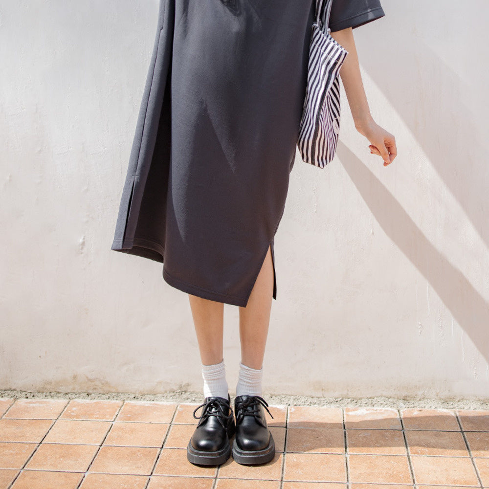 復古百搭德比鞋女春季黑色英倫風厚底增高小皮鞋休閒工裝鞋-Retro's Wear