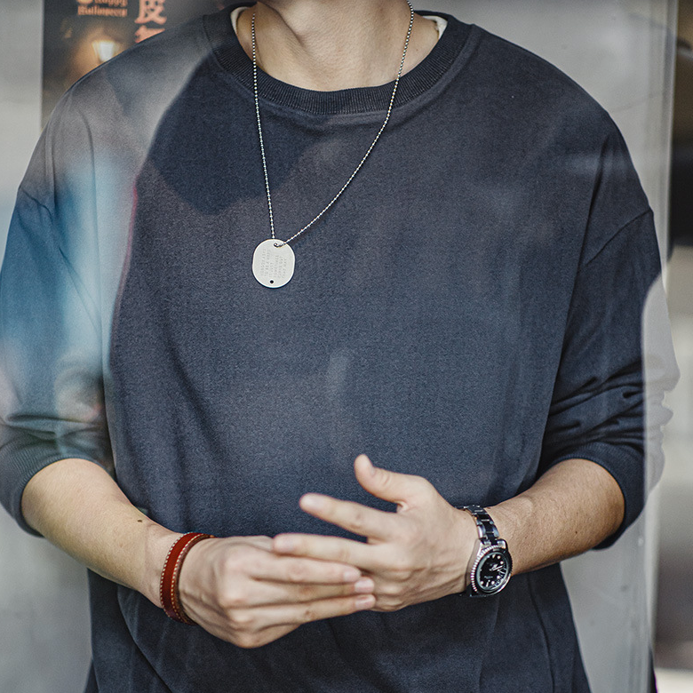 美式雙面磨毛仿德絨長袖T恤基礎款寬鬆圓領保暖上衣男秋-Retro's Wear