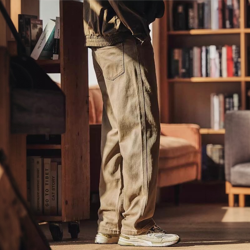 美式復古寬鬆直筒工裝褲子男2025秋冬新款潮流通勤休閒長褲