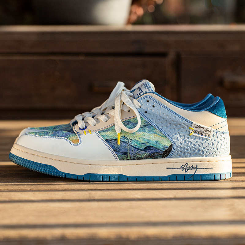 MRA星空油畫板鞋男鞋秋季新款情侶小眾設計感厚底運動休閒潮鞋子-Retro's Wear
