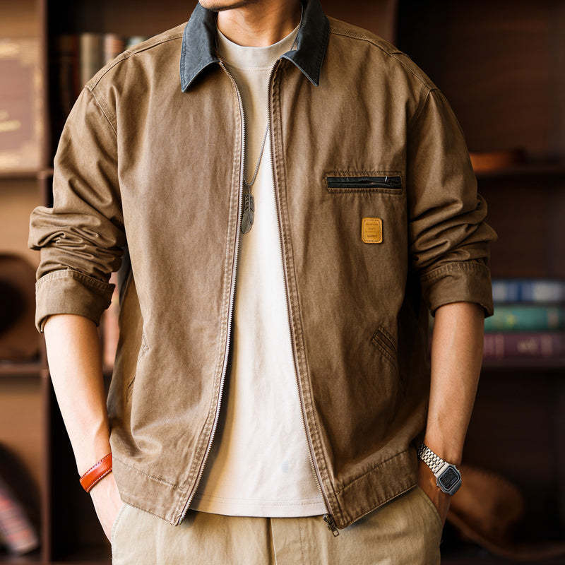 阿美哢嘰工裝夾克男寬鬆復古底特律獵裝外套秋-Retro's Wear