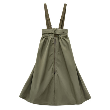 寬鬆吊帶疊穿工裝背帶連衣裙高收腰A字半身長款傘裙子女士秋