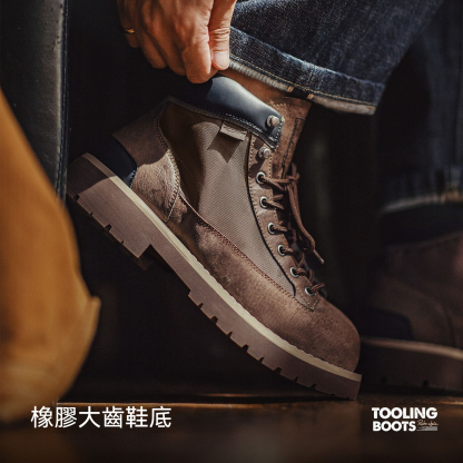 哨兵工裝靴秋冬季男士休閒鞋美式復古中幫真皮登山厚底馬丁靴
