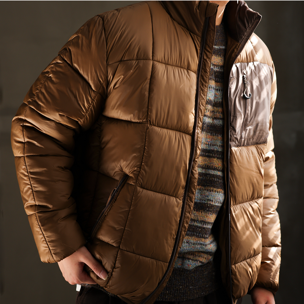 美式復古長格衍縫立領棉服外套男戶外親膚保暖加厚麵包服