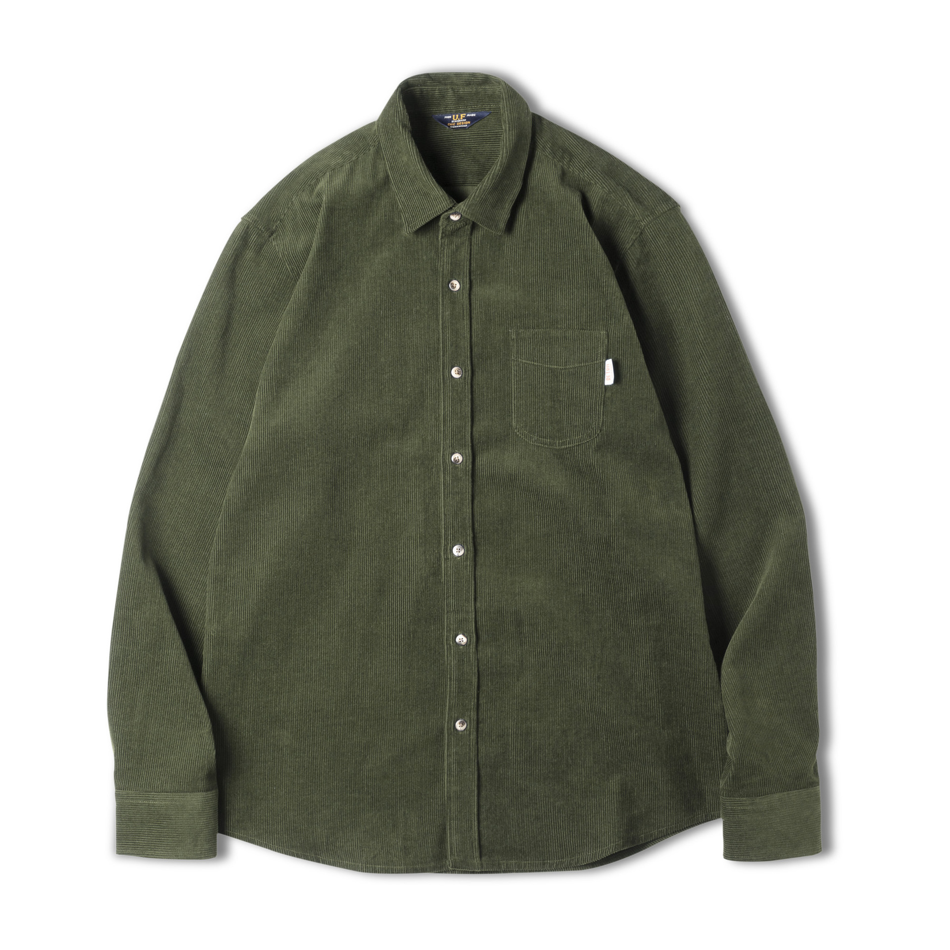 休閒燈芯絨襯衫寬鬆內搭休閒翻領長袖襯衣女秋冬款上衣-Retro's Wear