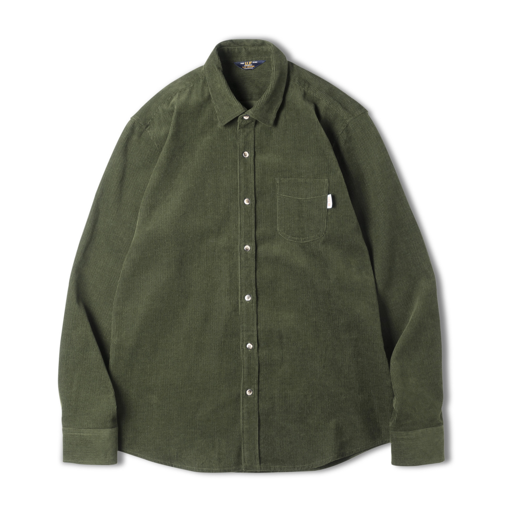 休閒燈芯絨襯衫寬鬆內搭休閒翻領長袖襯衣女秋冬款上衣-Retro's Wear