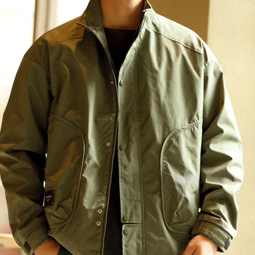 美式機能戶外防風立領工裝夾克男寬鬆休閒運動衝鋒衣外套