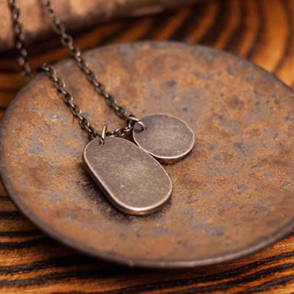 祈禱之手做舊吊墜钛鋼百搭項鏈