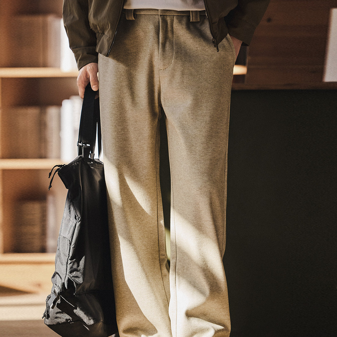 高級感垂墜感老錢風休閒褲男士2025秋冬款寬鬆直筒運動衛褲