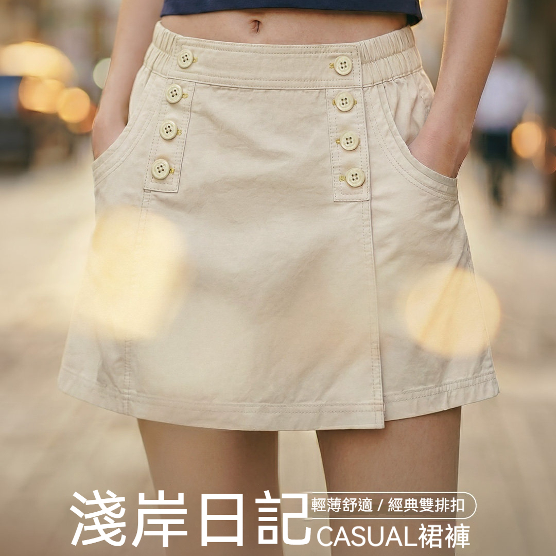 a字鬆緊腰顯瘦休閒純棉寬鬆小個子薄款山本短款裙褲子女士夏