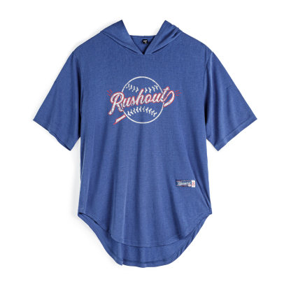 復古寬鬆印花萊賽爾天絲弧形下擺連帽短袖T恤半袖上衣女士夏