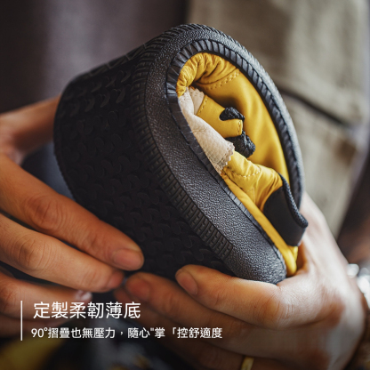 軟刃新款黃色復古德訓鞋圓頭男士春夏季透氣運動休閒軟底板鞋