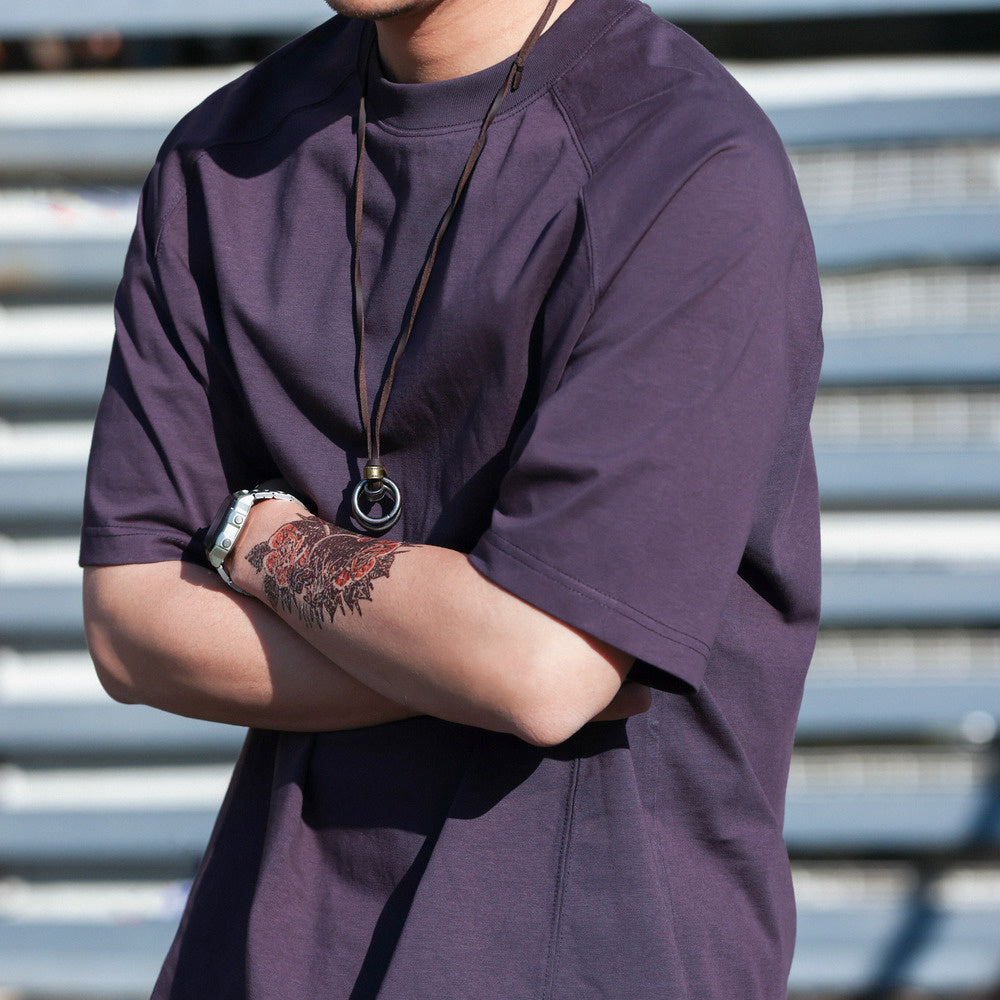 美式休閒索羅娜凉感防曬短袖T恤男透氣抗菌插肩袖體恤夏