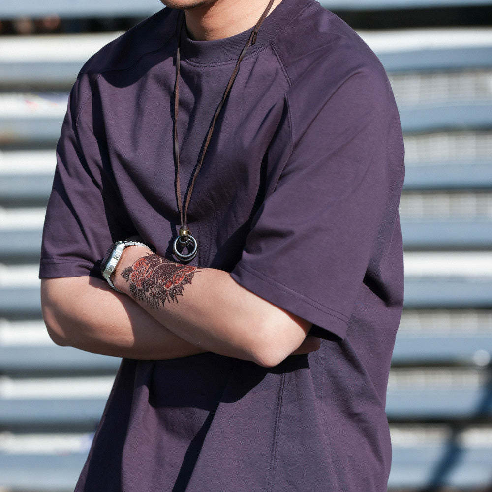 美式休閒索羅娜凉感防曬短袖T恤男透氣抗菌插肩袖體恤夏