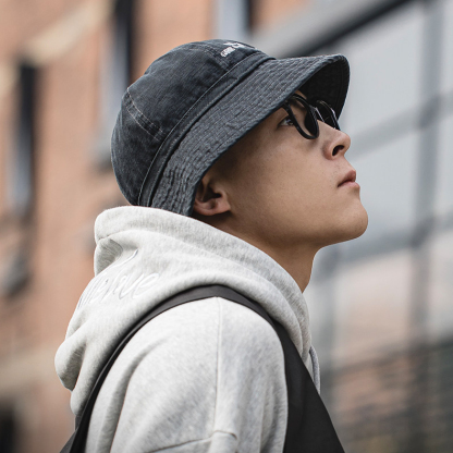 MRA 日系石磨水洗做舊漁夫帽大頭圍顯臉小遮陽帽水桶口盆帽子