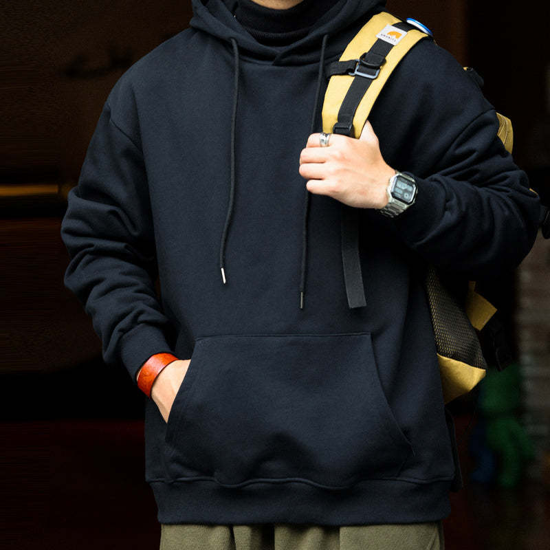 美式休閒480g重磅連帽衛衣男寬鬆純棉毛圈底cleanfit運動帽衫-Retro's Wear