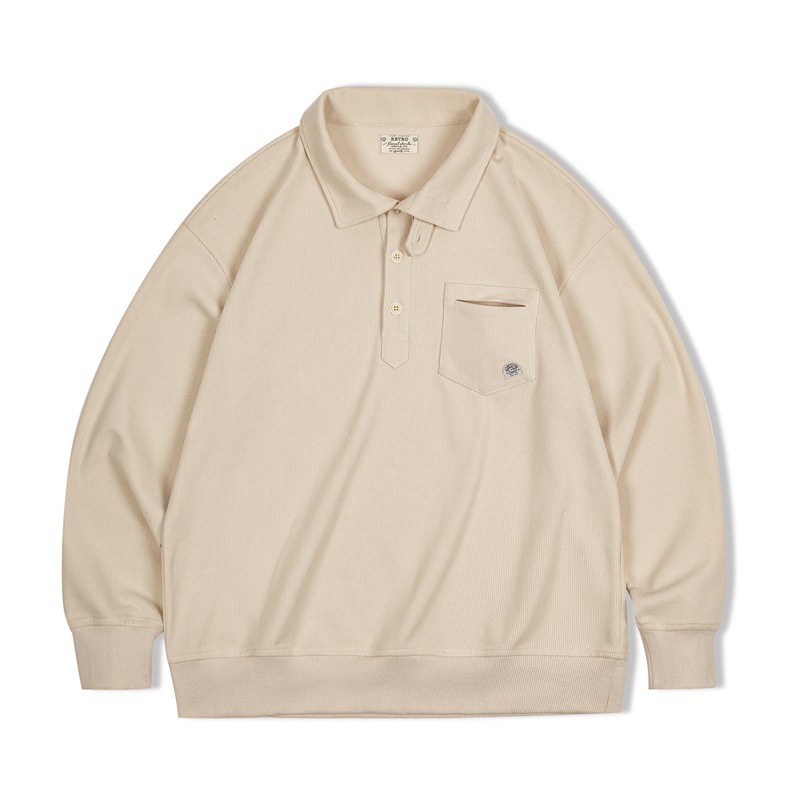 美式休閒半開襟立領衛衣慵懶風翻領針織Polo衫男春秋-Retro's Wear