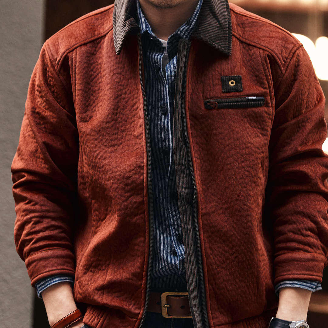 美式復古硬漢燈芯絨夾克男士2025秋冬新款寬鬆休閒工裝外套