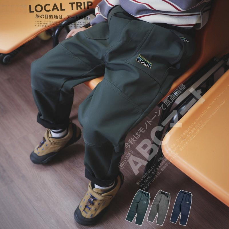 山系戶外童裝2025冬季款兒童加絨褲子男童耐磨速幹長褲男童休閒褲