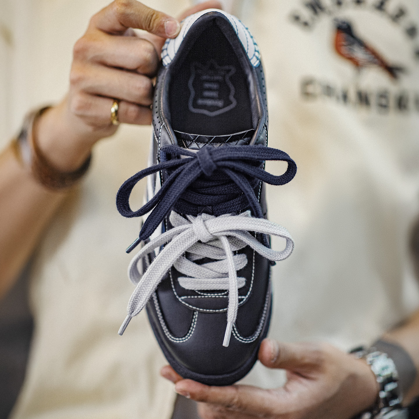 雙鞋帶藍色德訓鞋夏季男新款百搭軟底平底運動休閒復古阿甘鞋