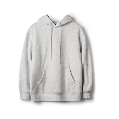 美式灰色洛奇連帽衛衣加絨寬鬆重磅疊穿套頭帽衫外套男秋