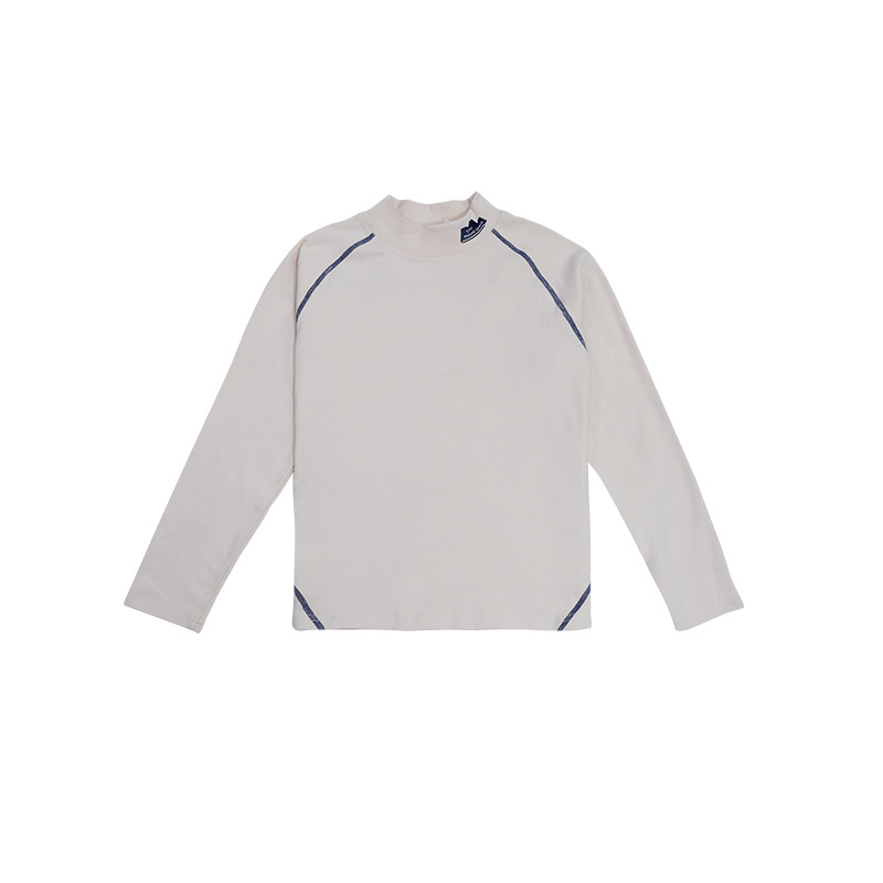 兒童德絨打底衫2025冬季新款男童純色半高領上衣保暖親膚寶寶衣服