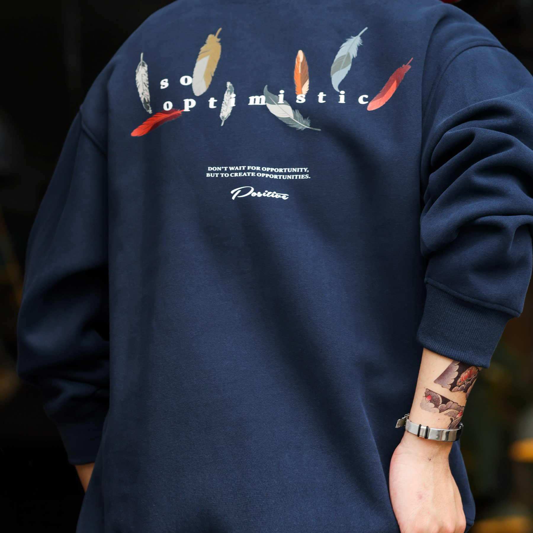 日系復古印花圓領衛衣男寬鬆420G重磅秋冬套頭疊穿上衣