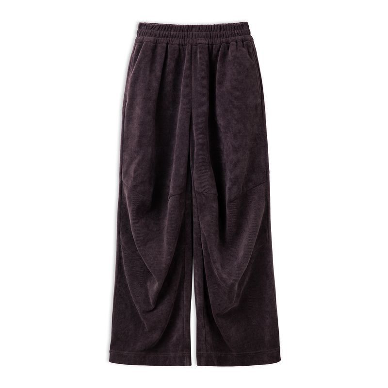 美式復古雪尼爾衛褲慵懶休閒褲寬鬆顯瘦闊腿褲直筒長褲春秋女-Retro's Wear