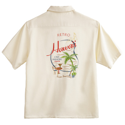 夏威夷風刺繡襯衫設計感寬鬆休閒T恤美式復古短袖襯衣夏季女