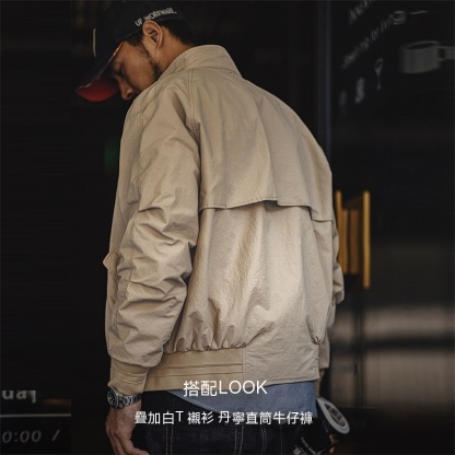 美式復古哈靈頓G9立領夾克阿美咔嘰休閒經典外套男春秋-Retro's Wear