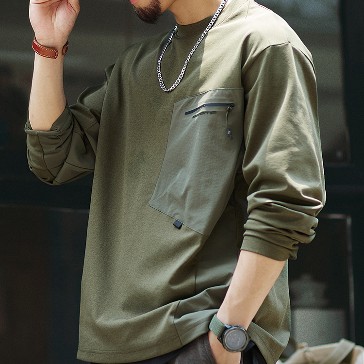 美式戶外工裝長袖t恤男2025秋季新款吸濕速幹上衣男士透氣打底衫